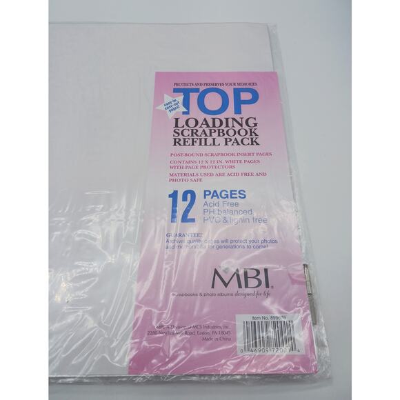MBI Clear Top Loading Scrapbook Refill Pack 12 Pages 12x12 Scrapbooking - Picture 3 of 3
